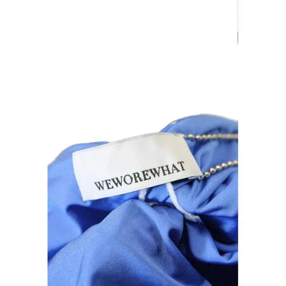 Weworewhat Womens Stretch Polka Dot High Cut Bikini Bottoms Blue Size XL